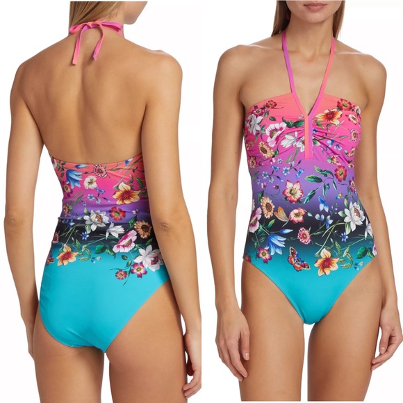 NWT Johnny Was Floral Ombré One-Piece Swimsuit - Picture 2 of 7
